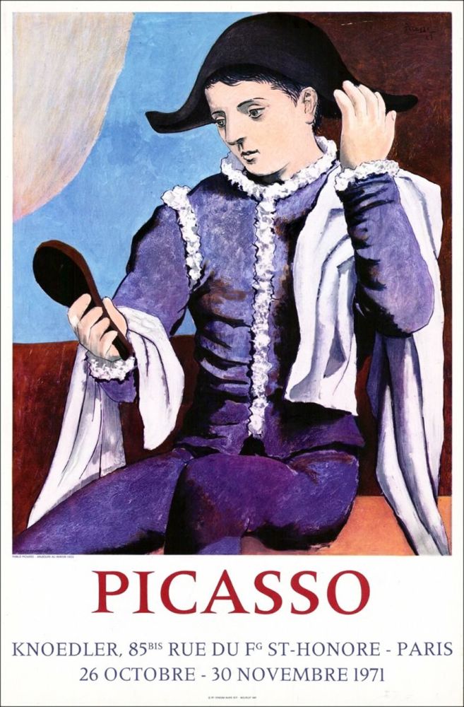 Cartel Picasso - (d'après). Affiche : Galerie Knoedler. « PICASSO » Octobre-Novembre 1971