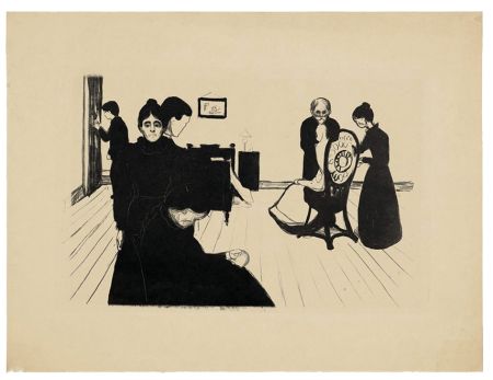 Litografía Munch - Death in the Sickroom