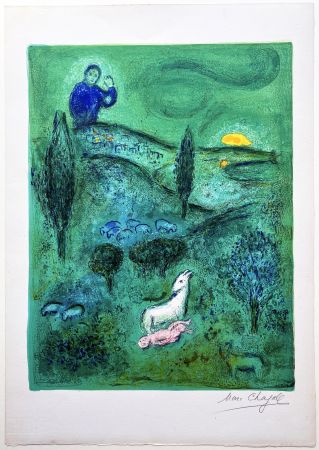 Litografía Chagall - Découverte de Daphnis par Lamon (de la suite 