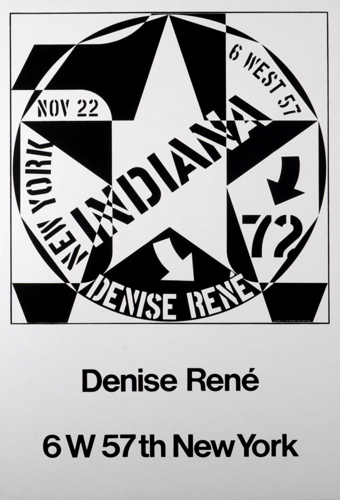 Litografía Indiana - Denise René - Hand-signed