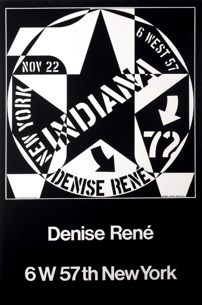 Litografía Indiana - Denise René - Hand-signed