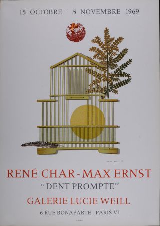 Litografía Ernst - Dent Prompte, Galerie Lucie Weill, 1969