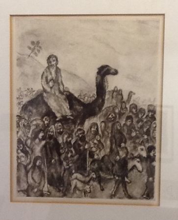 Aguafuerte Chagall - Depart de Jacob pour l'Egypte