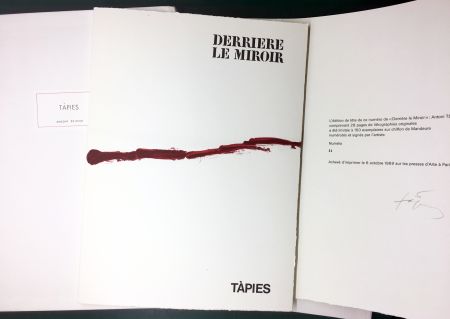 Libro Ilustrado Tàpies - DERRIÈRE LE MIROIR n° 180 . TÀPIES . 1969. TIRAGE DE LUXE SIGNÉ.