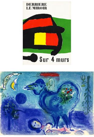 Libro Ilustrado Chagall - Derrière le Miroir n° 107-108-109. SUR 4 MURS. PAYSAGE AU COQ (1958)