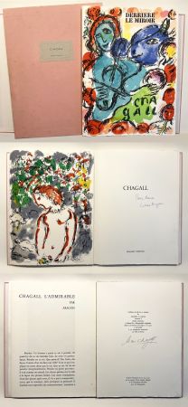 Libro Ilustrado Chagall - Derrière Le Miroir n° 198 - DE LUXE SIGNÉ PAR CHAGALL. 3 Lithographies originales (1972)