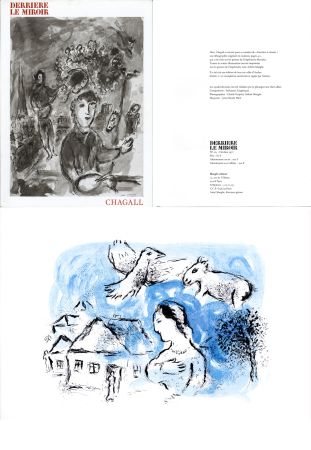Libro Ilustrado Chagall - Derrière le miroir N° 225. CHAGALL. 1 LITHOGRAPHIE ORIGINALE EN COULEUR (1977)