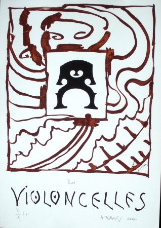 Litografía Alechinsky - Des Violoncelles 