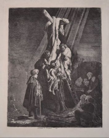 Grabado Rembrandt - Descending From The Cross