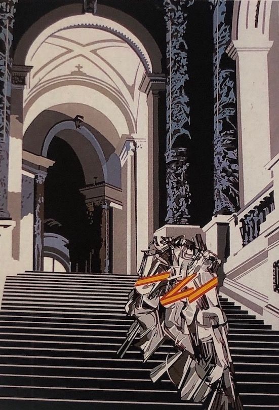 Serigrafía Equipo Cronica - Desnudo bajando la escalera