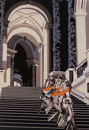 Serigrafía Equipo Cronica - Desnudo bajando la escalera