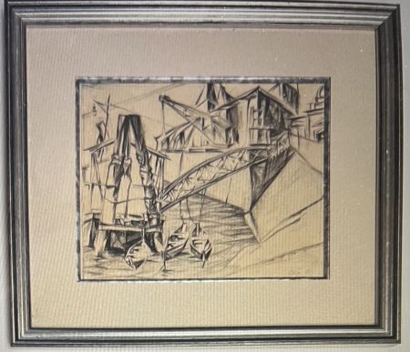 Sin Técnico Oelze -  Dessin Le Port 1920 - BAUHAUS Surréalisme