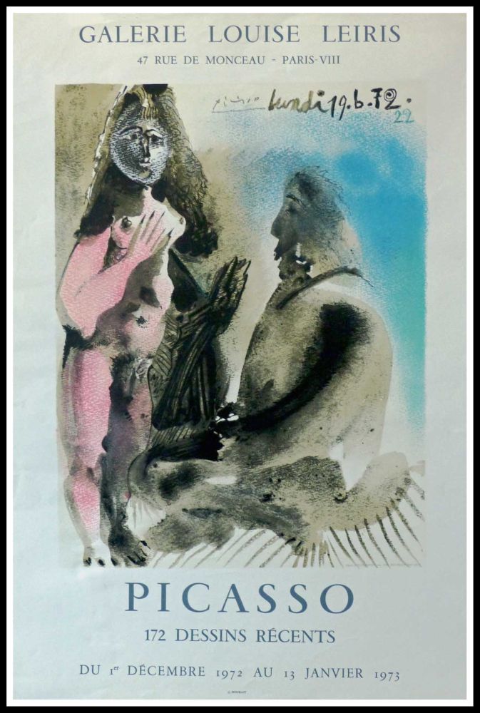 Cartel Picasso - DESSINS PICASSO, GALERIE LOUISE LEIRIS 