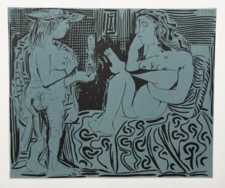 Grabado Picasso - Deus femmes