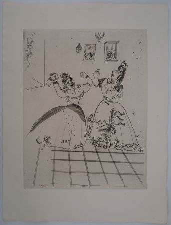 Grabado Chagall - Deux danseuses slaves (Dames charmantes et charmantes à tous égards)
