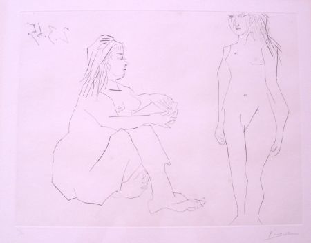 Aguafuerte Picasso - Deux Femmes