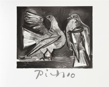 Litografía Picasso - Deux Pigeons