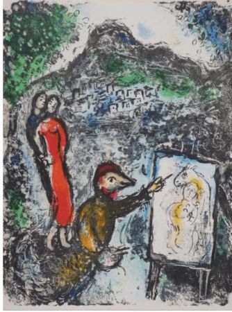 Litografía Chagall - Devant saint Jeannet