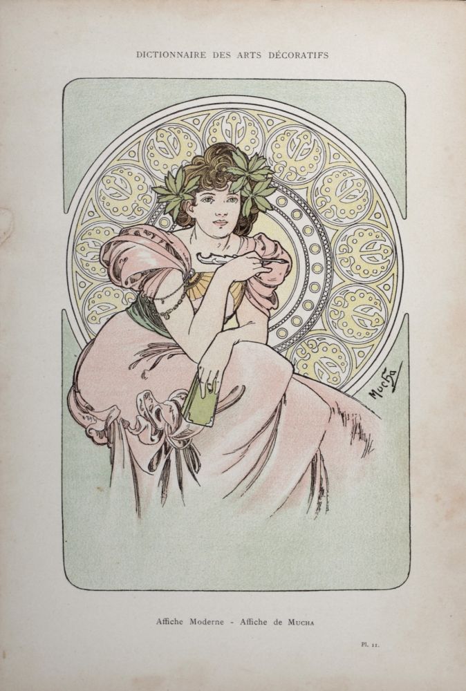 Litografía Mucha - Dictionnaire des Arts Décoratifs, 1902