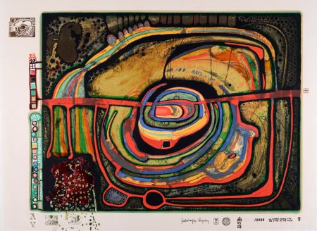Litografía Hundertwasser - Die fünfte Augenwaage, Plate 1, 1970-72