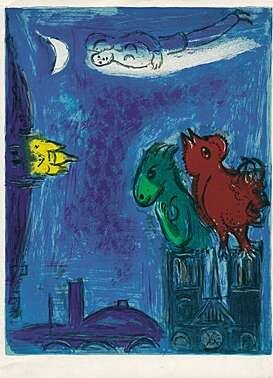 Litografía Chagall - Die Scheusale von Notre-Dame