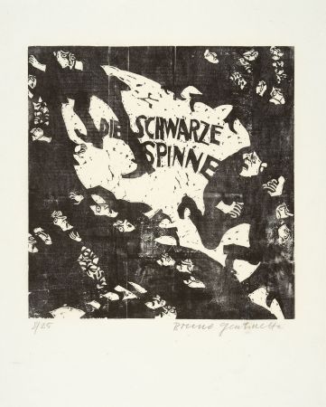 Grabado En Madera Gentinetta - Die schwarze Spinne. 