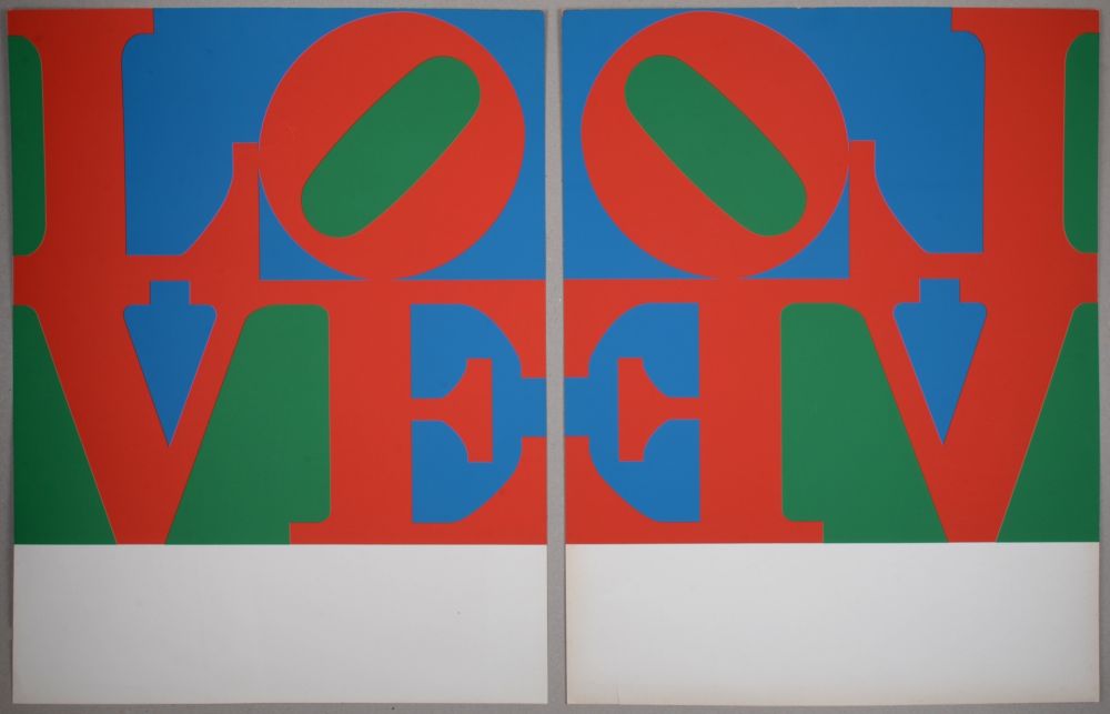 Serigrafía Indiana - Diptych, from LOVE Wall (LOVE Frieze), 1967 - Hand-signed