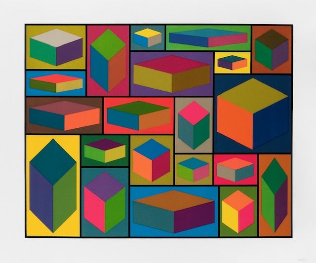 Linograbado Lewitt - Distorted cubes  - planche 2