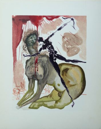 Grabado En Madera Dali - Divine Comédie, Enfer 12, Le minotaure