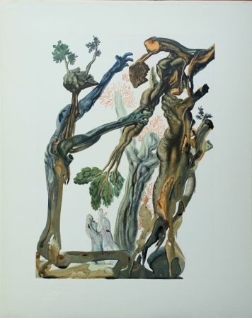 Grabado En Madera Dali - Divine Comédie, Enfer 13, La forêt des suicidés