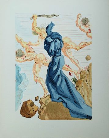 Grabado En Madera Dali - Divine Comédie, Enfer 15, Les margelles de Phlégéthon