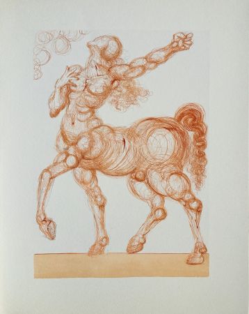 Grabado En Madera Dali - Divine Comédie, Enfer 25, Le centaure