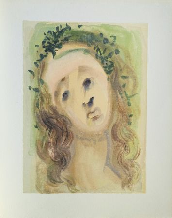 Grabado En Madera Dali - Divine Comédie, Purgatoire 10, Le visage de Virgile