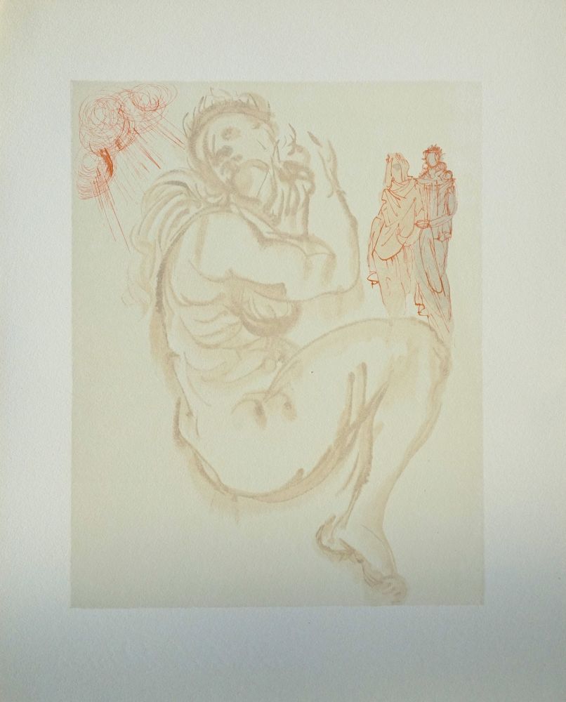 Grabado En Madera Dali - Divine Comédie, Purgatoire 19, Le songe de Dante