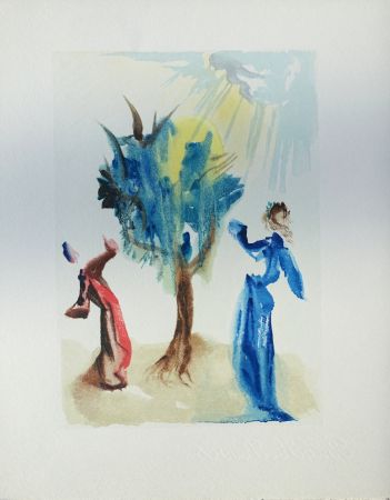 Grabado En Madera Dali - Divine Comédie, Purgatoire 24, L'arbre du châtiment