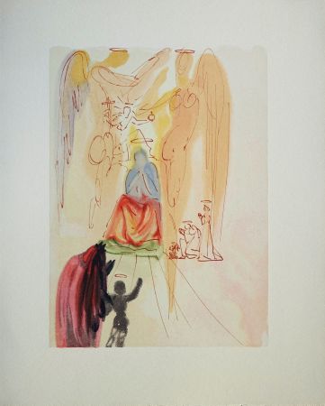 Grabado En Madera Dali - Divine Comédie, Paradis 23, Le triomphe du Christ et de la Vierge