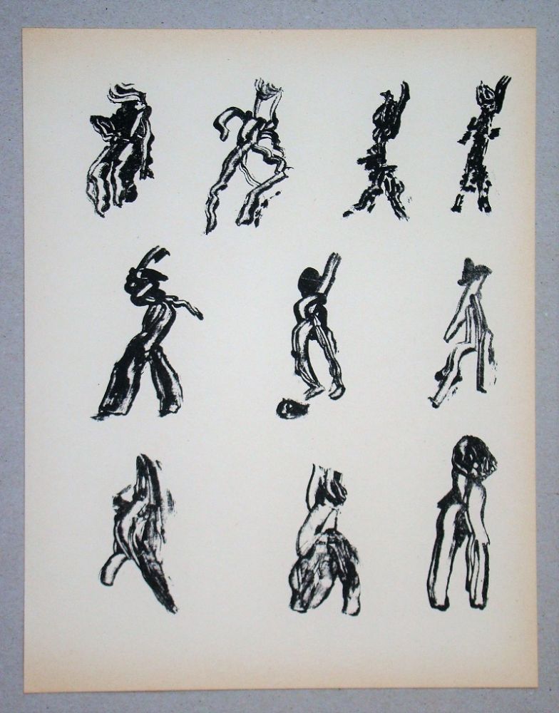 Litografía Michaux - Dix Figures
