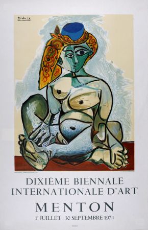 Litografía Picasso (After) - Dixième Biennale Internationale d'Art, Menton, 1974
