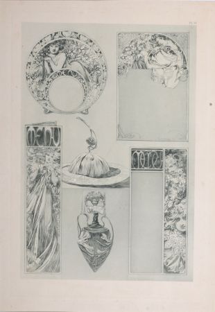 Litografía Mucha - Documents Décoratifs - PLATE 34, 1902 