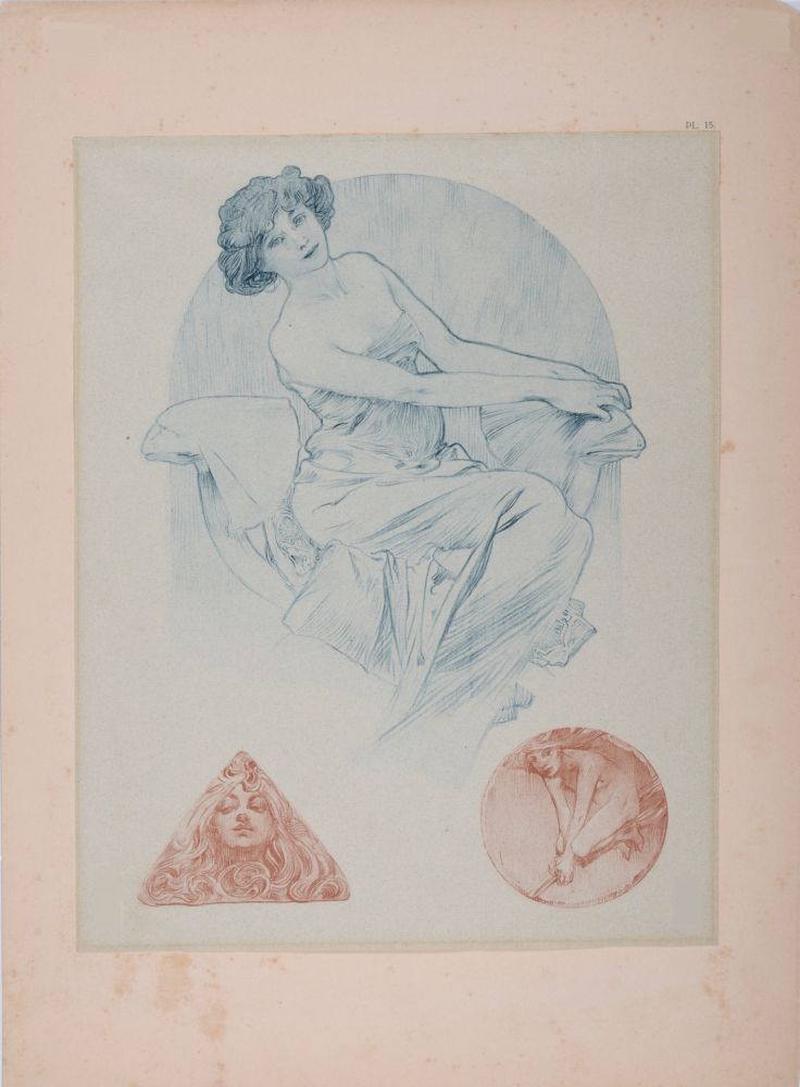 Litografía Mucha - Documents Décoratifs, 1902 - PLATE 15
