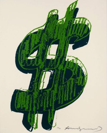 Serigrafía Warhol -  Dollar Sign, Green (FS II.278)