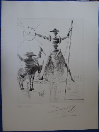 Aguafuerte Dali - Don Quichotte & Sancho Panza