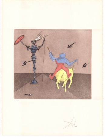 Grabado Dali - Don Quijote - Maître et écuyer