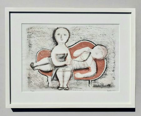 Litografía Campigli - Donne sul divano