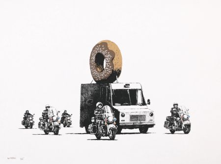Serigrafía Banksy - Donuts (Chocolate)