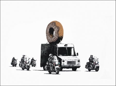 Serigrafía Banksy - Donuts (Chocolate) 