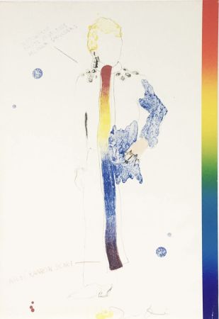 Litografía Dine - Dorian Gray in Multi Rainbow Scarf
