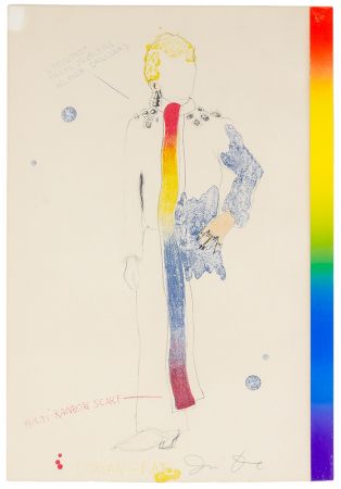 Litografía Dine - Dorian Gray with Rainbow Scarf