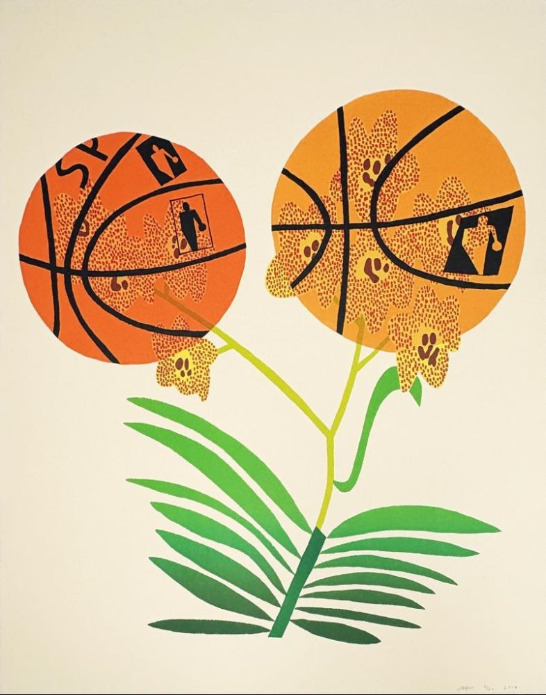 Litografía Wood - Double Basketball Orchid (State I)