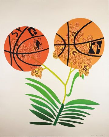 Litografía Wood - Double Basketball Orchid (State I)